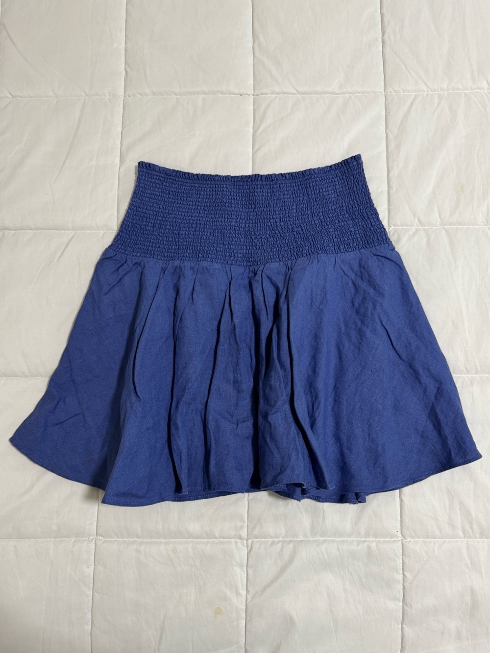 J. Crew Navy Blue Smocked-Waist Circle Skirt